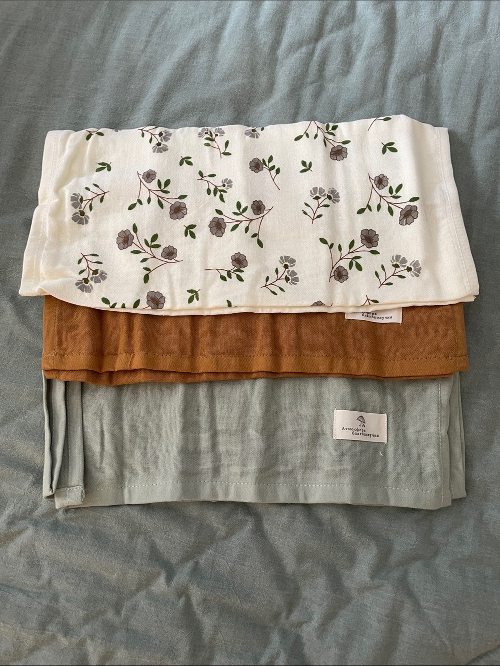 Neutral Floral + Rust + Sage Linen Set